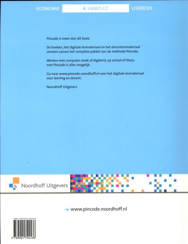 Pincode  vmbo gt 4 leerboek achterkant