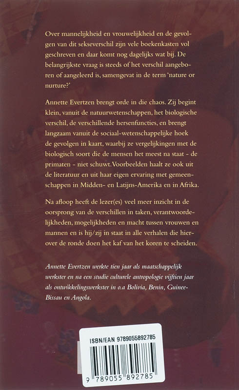 Vrouwelijkheid & mannelijkheid achterkant