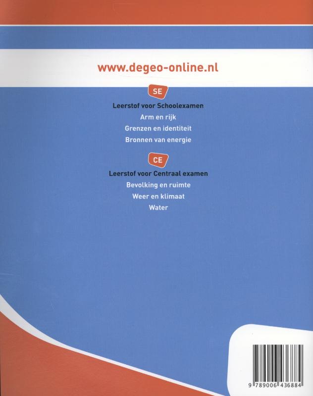 De Geo Bevolking en Ruimte 3/4 vmbo-kgt CE Lesboek achterkant