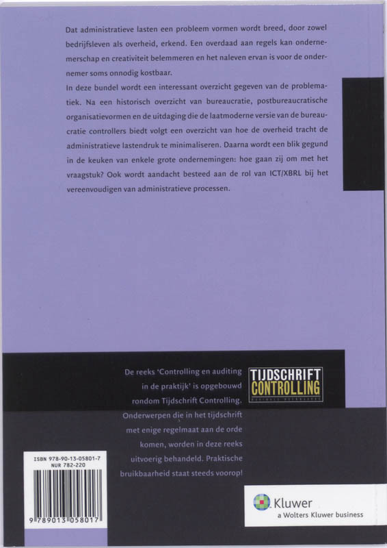 Controller en administratieve lasten / Controlling & auditing in de praktijk / 84 achterkant