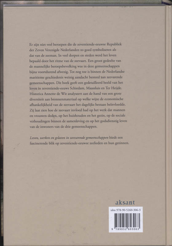 Leven, werken en geloven in zeevarende gemeenschappen achterkant