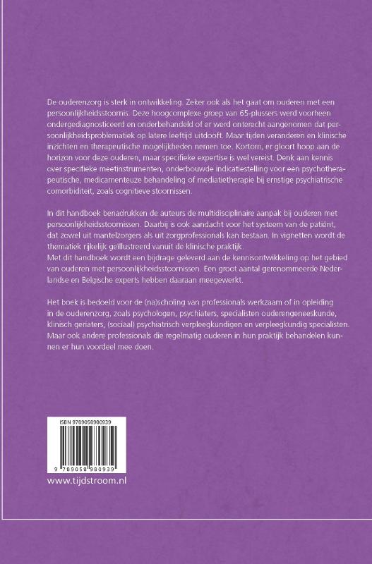 Handboek persoonlijkheidsstoornissen bij ouderen achterkant