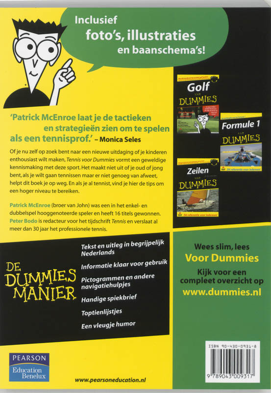 Tennis voor Dummies / Voor Dummies achterkant