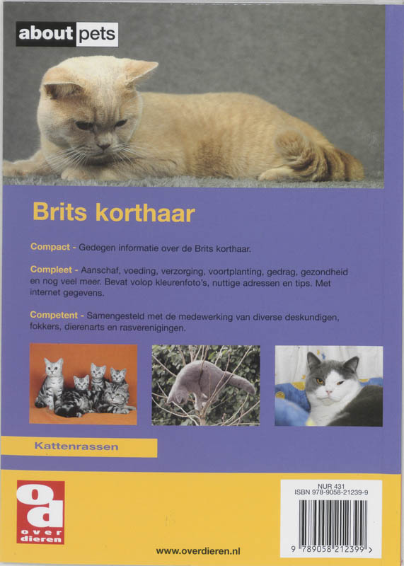 Britse korthaar / Over Dieren / 179 achterkant