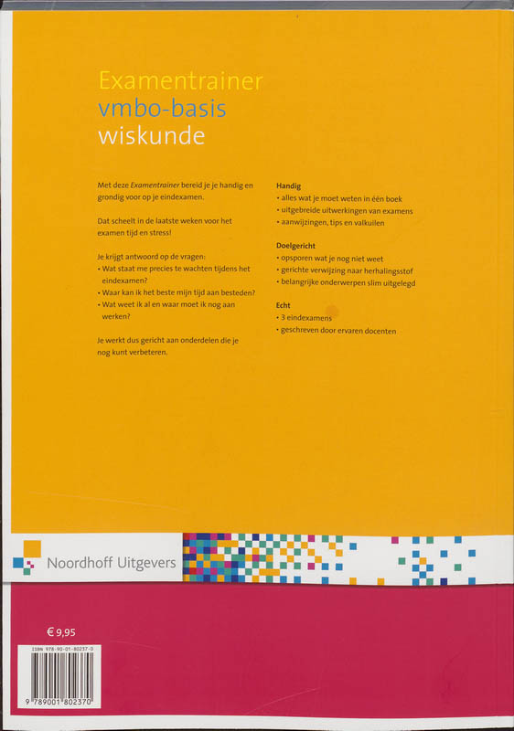 Moderne wiskunde Examentrainer Slim Slagen / Vmbo-basis wiskunde CE / Slim Slagen achterkant