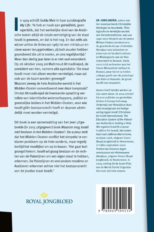 Waarom mag Israël niet bestaan in het Midden-Oosten? achterkant