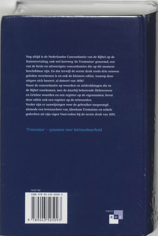 Nederlandse Concordantie van de Bijbel achterkant