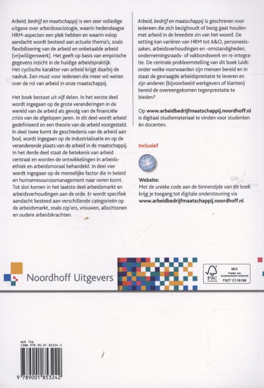 Arbeid, bedrijf en maatschappij / Leerboek achterkant