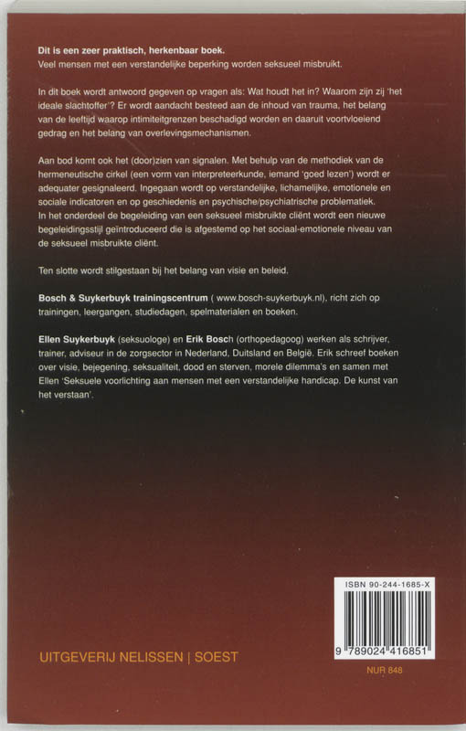 Begeleiding van seksueel misbruikte mensen met een verstandelijke handicap / PM-reeks achterkant