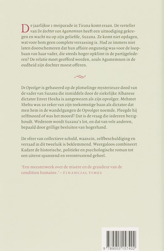 De dochter van Agamemnon & De opvolger achterkant