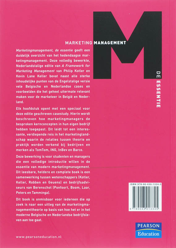 Marketingmanagement, De Essentie achterkant