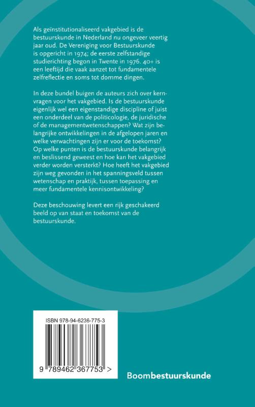 Essayreeks  -   Toekomst van de bestuurskunde achterkant