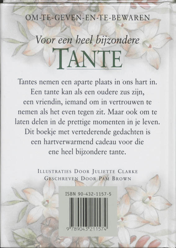 Voor Een Heel Bijzondere Tante achterkant