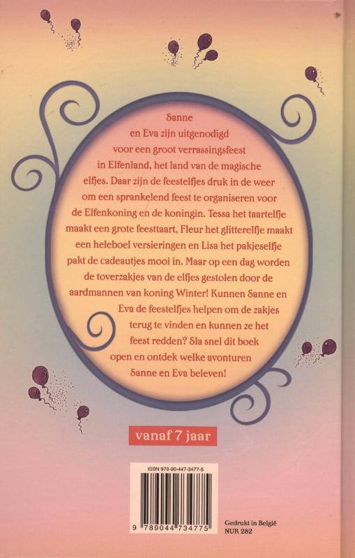 De vrolijke avonturen van de feestelfjes achterkant