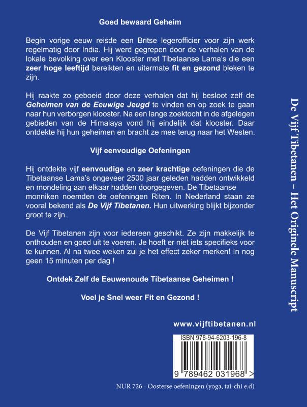 De Vijf Tibetanen - Het Originele Manuscript achterkant