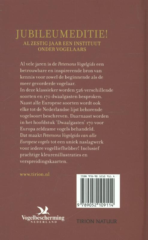 Petersons vogelgids achterkant