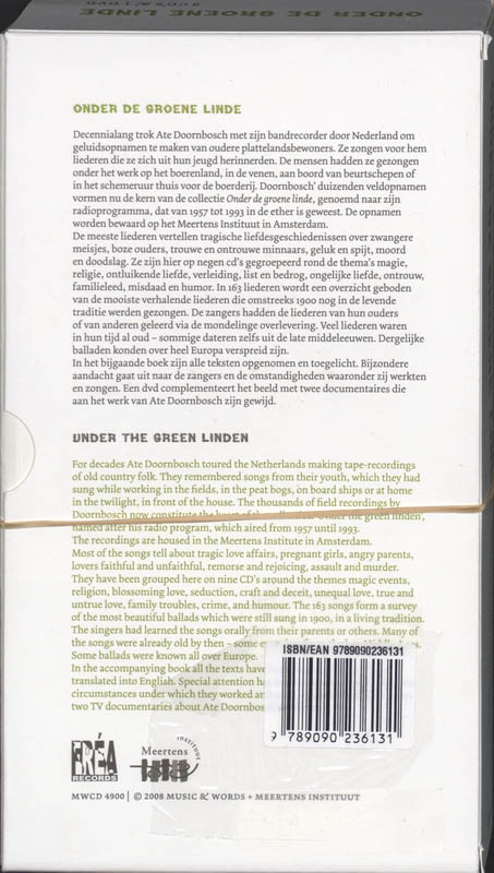 Onder de groene linde + 9 CD's, 1 DVD achterkant