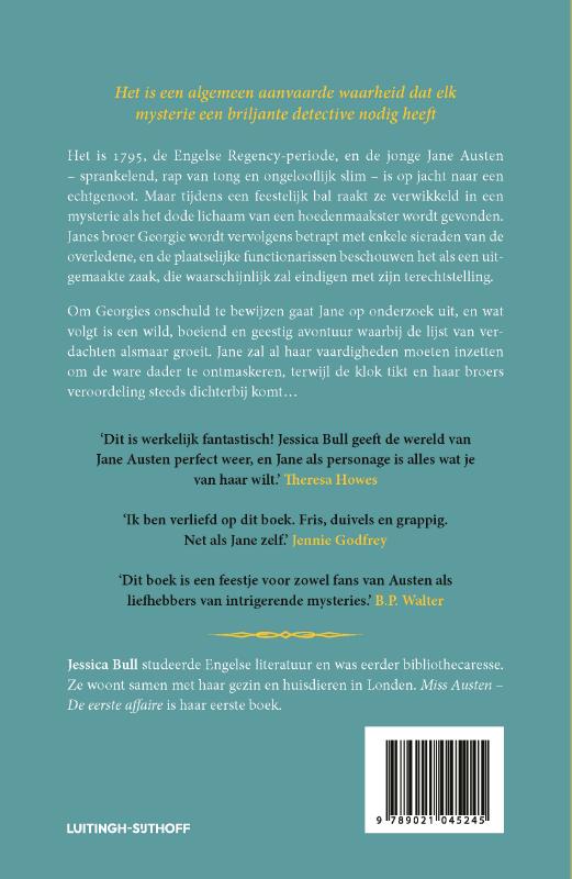 Miss Austen: De eerste affaire / Miss Austen / 1 achterkant