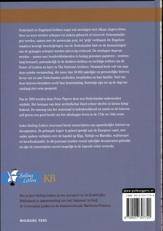Sailing Letters Journaals 4 -   De gekaapte kaper achterkant
