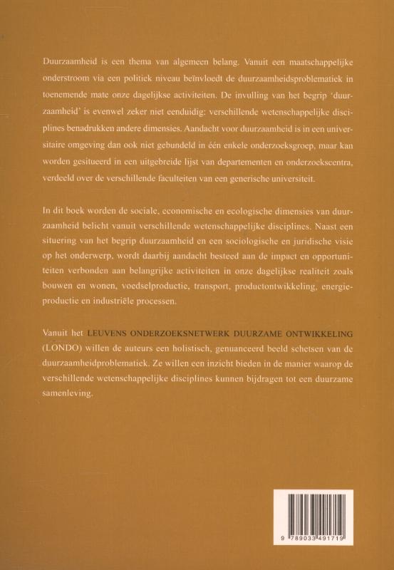 Duurzame ontwikkeling achterkant