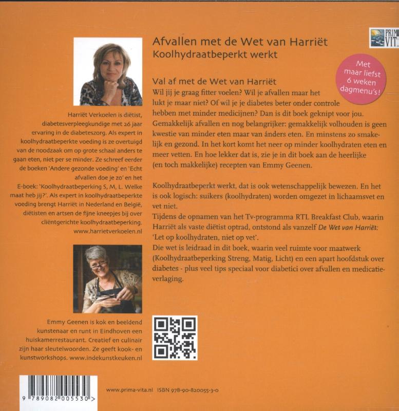 Afvallen met de Wet van Harriët achterkant