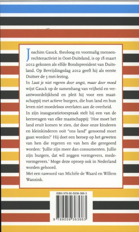 Cossee Essay 13 -   Laat je niet regeren door angst, maar door moed achterkant