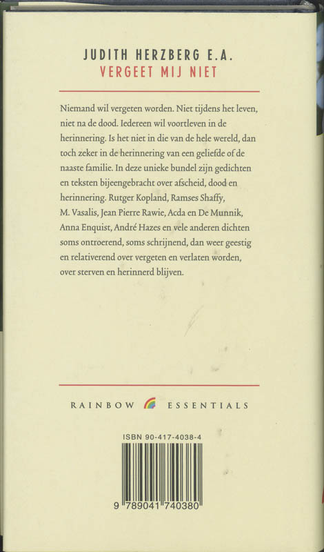 Vergeet Mij Niet achterkant