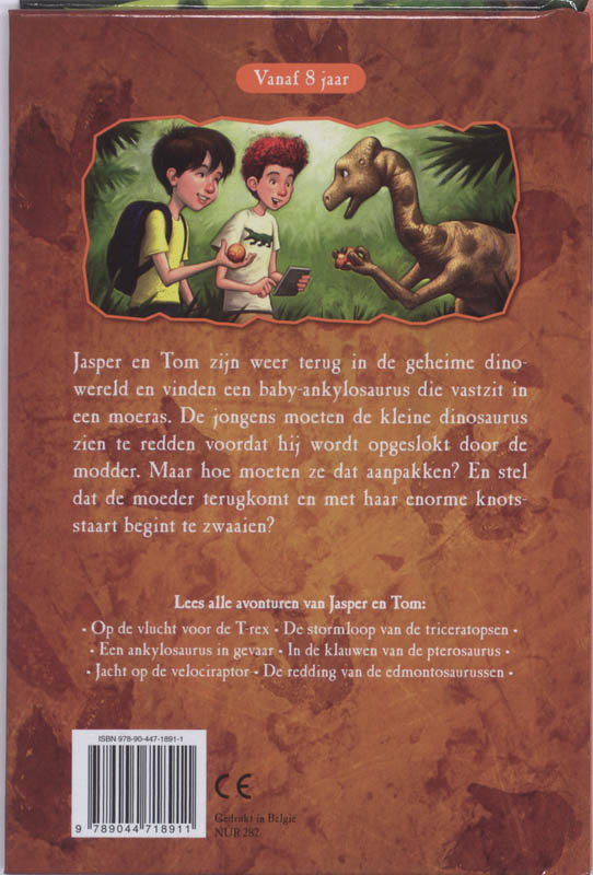 Een ankylosaurus in gevaar / De Dinobaai achterkant