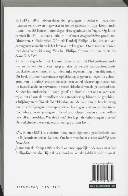 Het Philips-Kommando In Kamp Vught achterkant