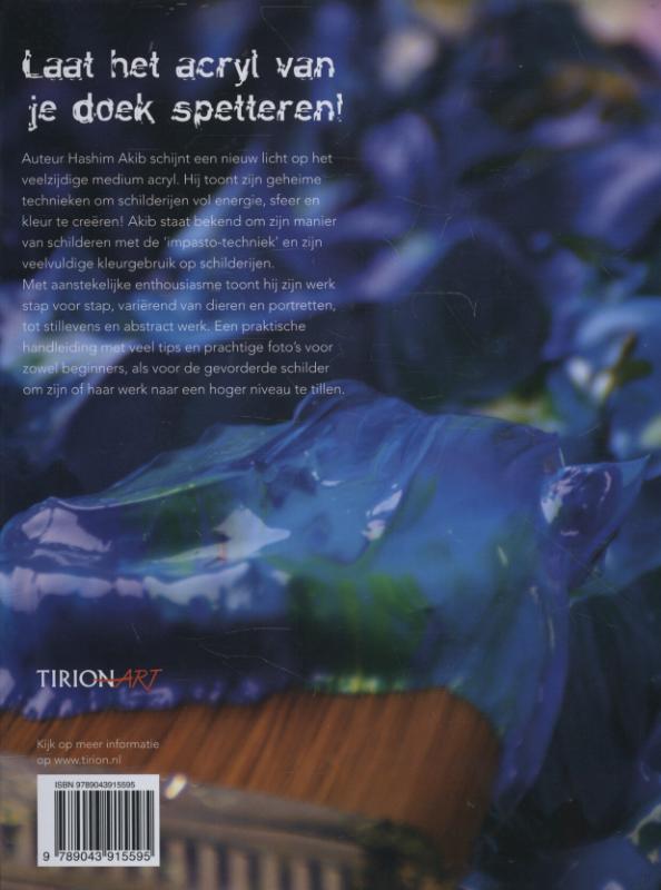 Spetterend acryl achterkant