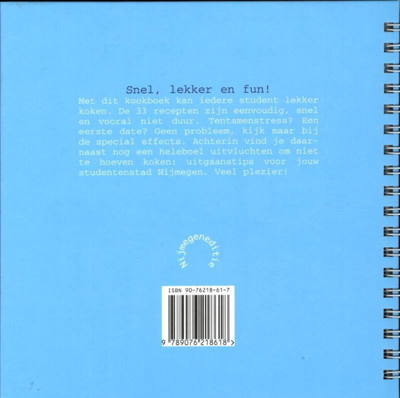 Kookboek Voor Studenten achterkant