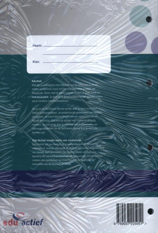 Werken in de facilitaire dienst / Werkboek / Edu4all HBR achterkant