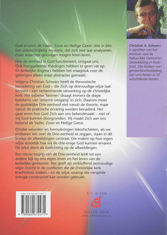 God ervaren als Vader, Zoon en Heilige Geest achterkant
