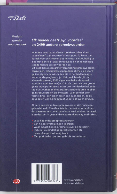 Van Dale Modern spreekwoordenboek achterkant
