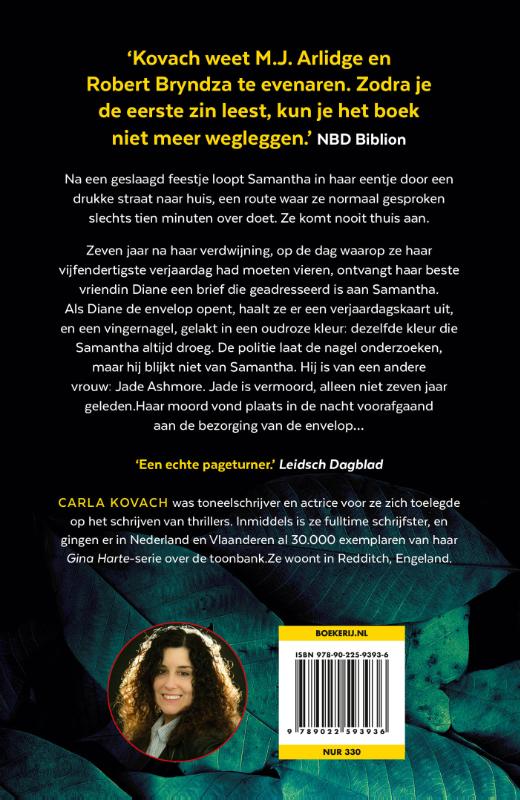 Toen ze verdween / Gina Harte / 4 achterkant