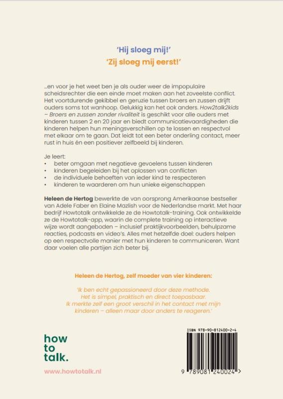 How2talk2kids broers en zussen zonder rivaliteit achterkant