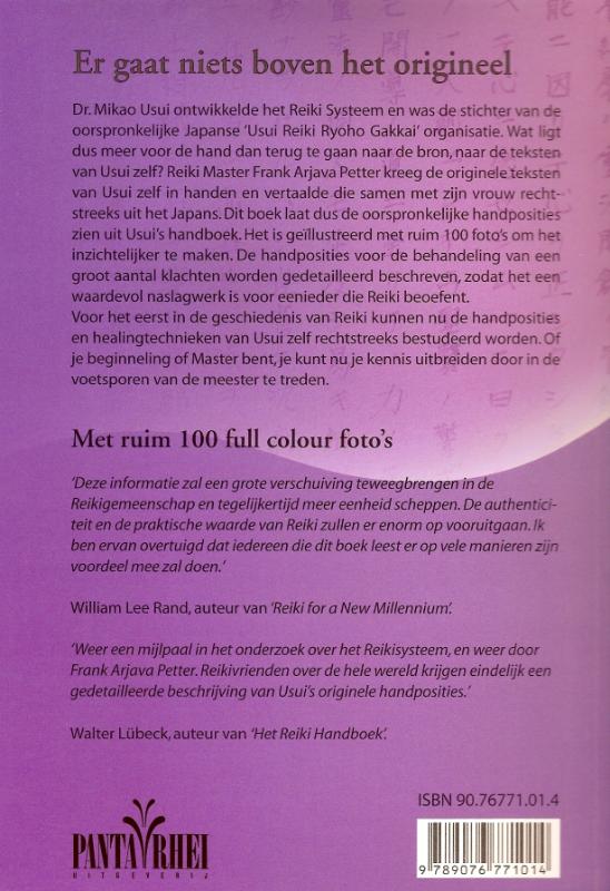 Het oorspronkelijke reiki handboek van Dr. Mikao Usui achterkant