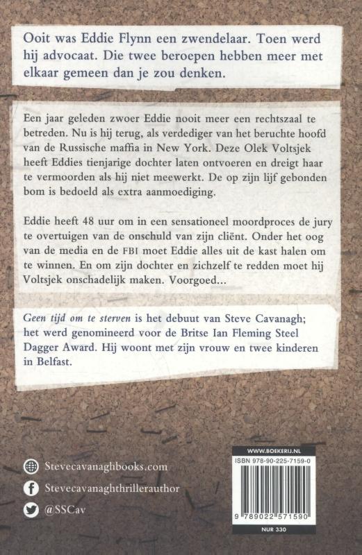 Geen tijd om te sterven / Eddie Flynn / 1 achterkant