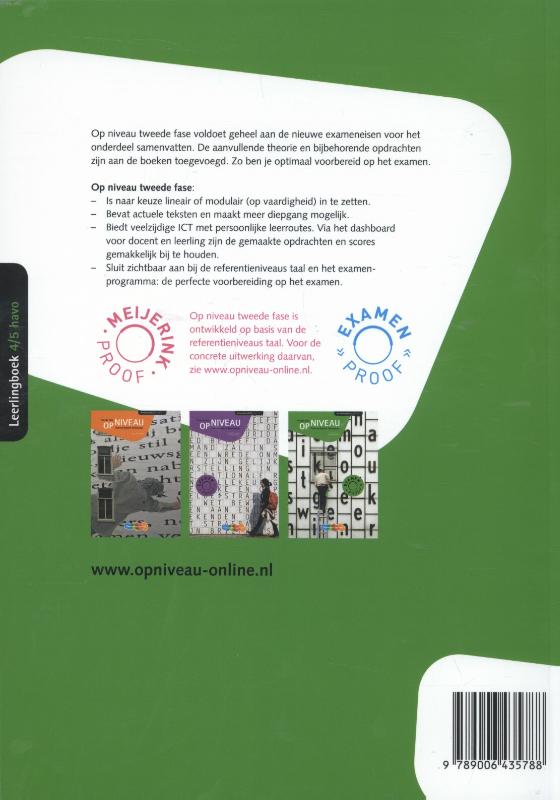 Op niveau 4/5 havo Leerlingenboek achterkant