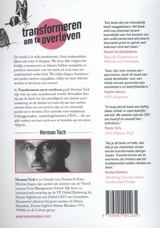 Transformeren om te overleven - Herman Toch achterkant