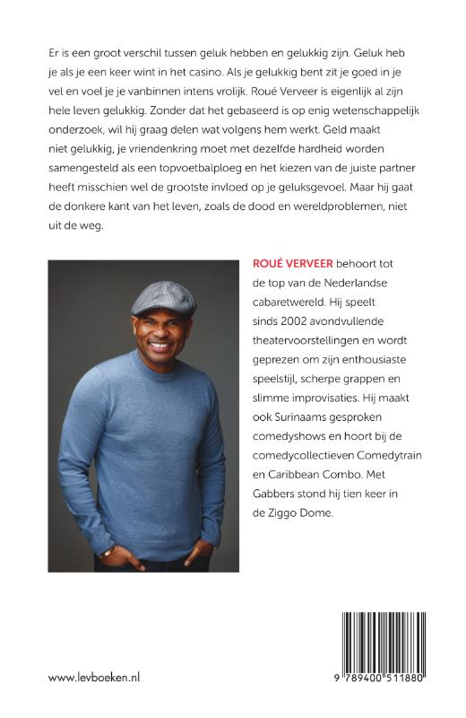 Gelukkig zijn is geen kwestie van geluk hebben achterkant