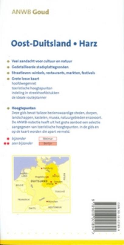 Oost-Duitsland Harz / ANWB goud achterkant
