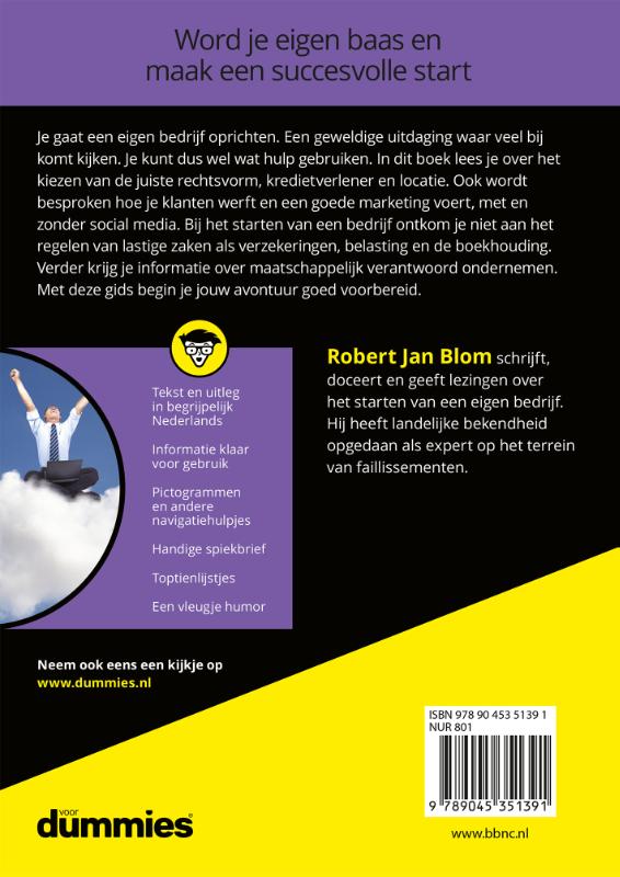 Een eigen bedrijf starten voor Dummies / Voor Dummies achterkant