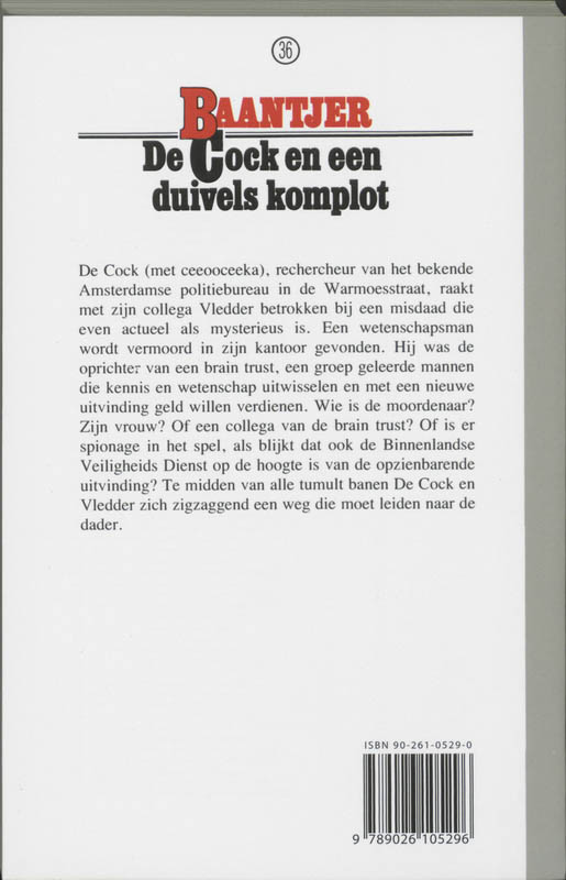 De Cock en een duivels komplot / Baantjer / 36 achterkant