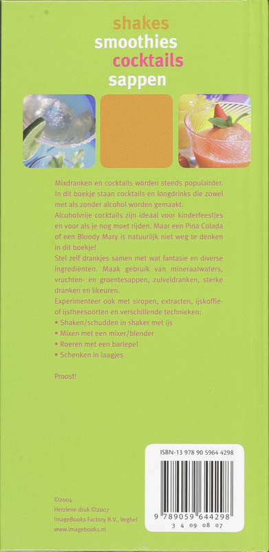 Shakes, Smoothies, Cocktails, Sappen achterkant