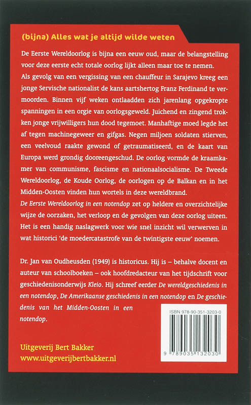 De Eerste Wereldoorlog In Een Notendop achterkant