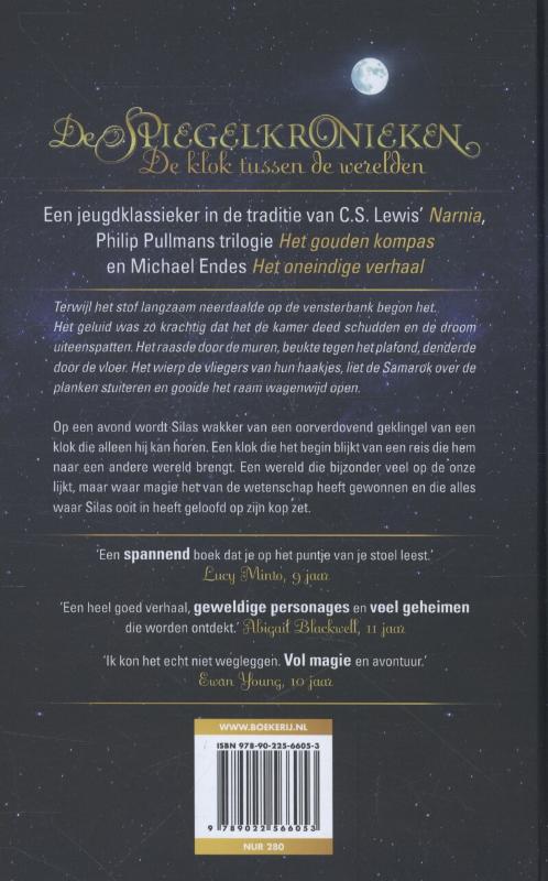 De klok tussen de werelden / De spiegel-kronieken / 1 achterkant