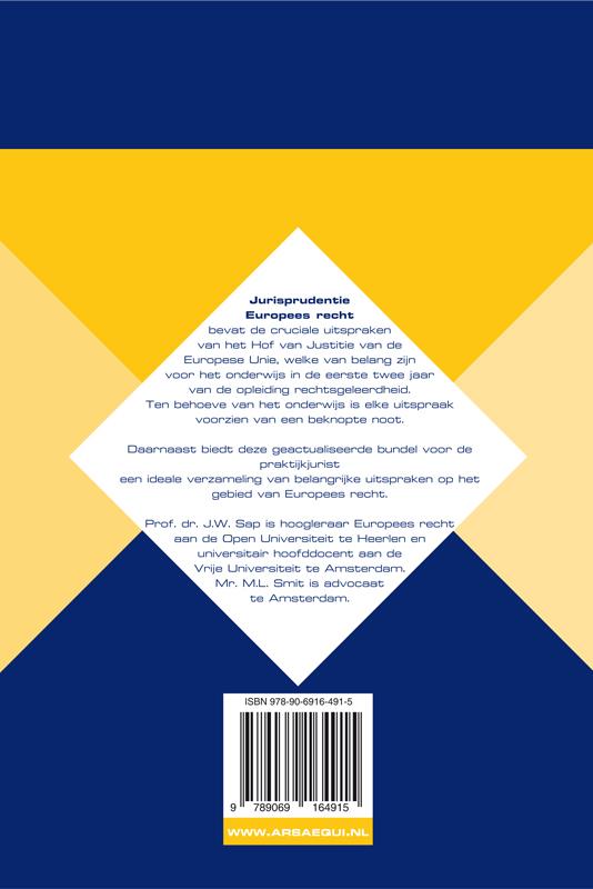 Jurisprudentie Europees recht 1963-2014 achterkant