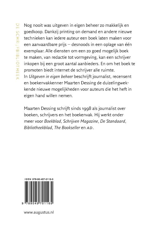 Uitgeven in eigen beheer / De schrijfbibliotheek achterkant