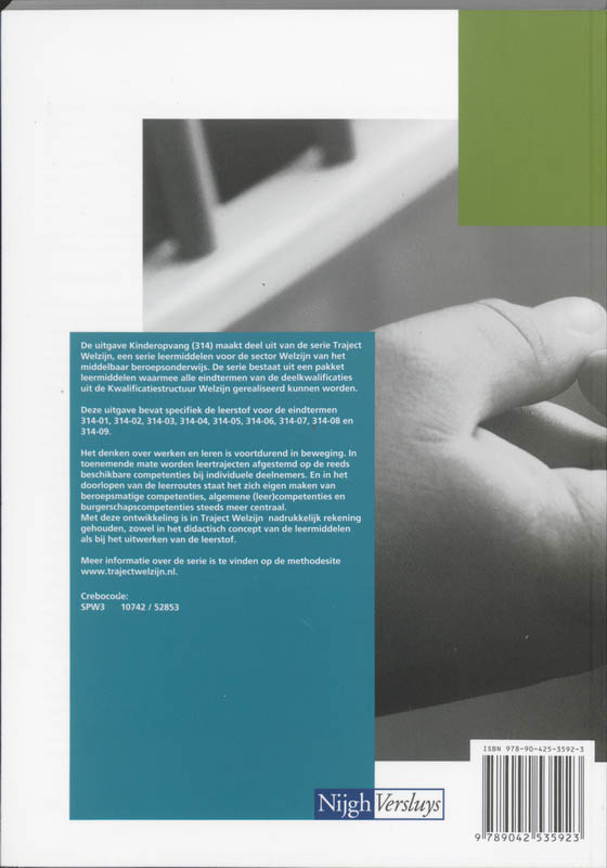 Tekstboek 314 Kinderopvang Traject Welzijn achterkant